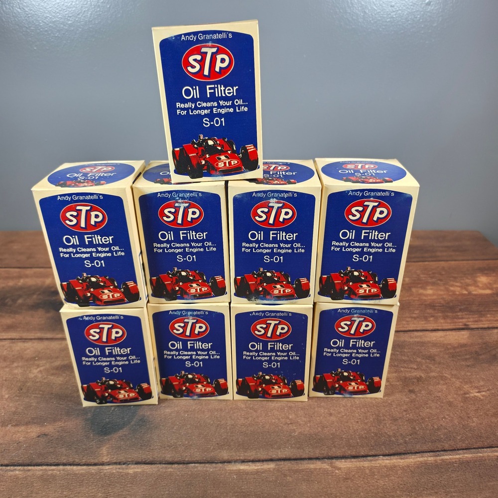 Nine STP Oil Filter S-01 Vintage Blue New Old Stock Racing Andy Granatelli NOS